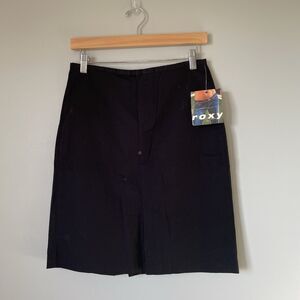 Vintage Roxy y2k 2000's Midi Pencil Skirt Black Women's Junior's Size 5 NEW